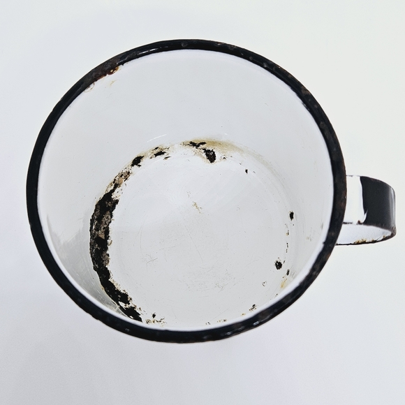Antique Enamel Metal Coffee Tea Cup - Picture 3 of 9
